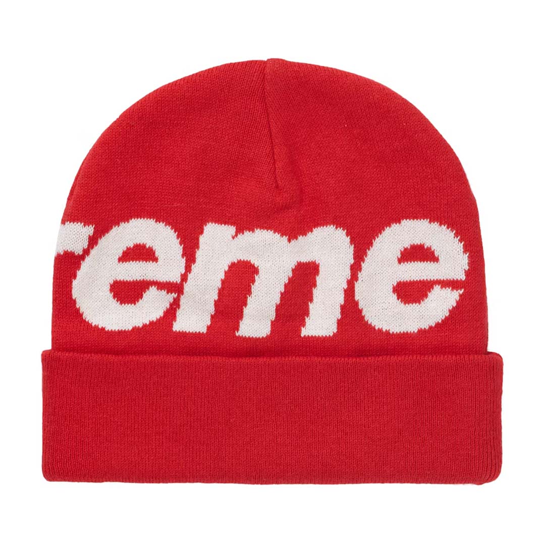 Supreme Big Logo Beanie Red
