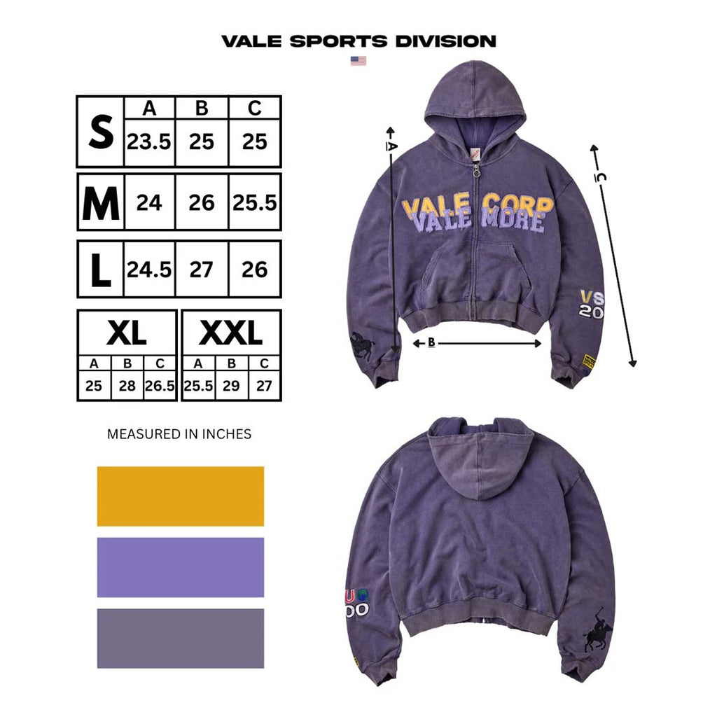 Vale Forever Corp Zip Up Hoodie Navy