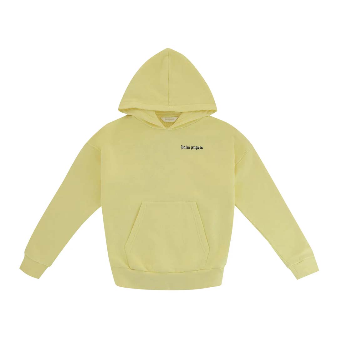Palm Angels KIDS Classic Over Logo Hoodie Yellow Navy Blue