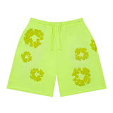 Denim Tears Mono Cotton Wreath Sweat Shorts 'Neon Green'