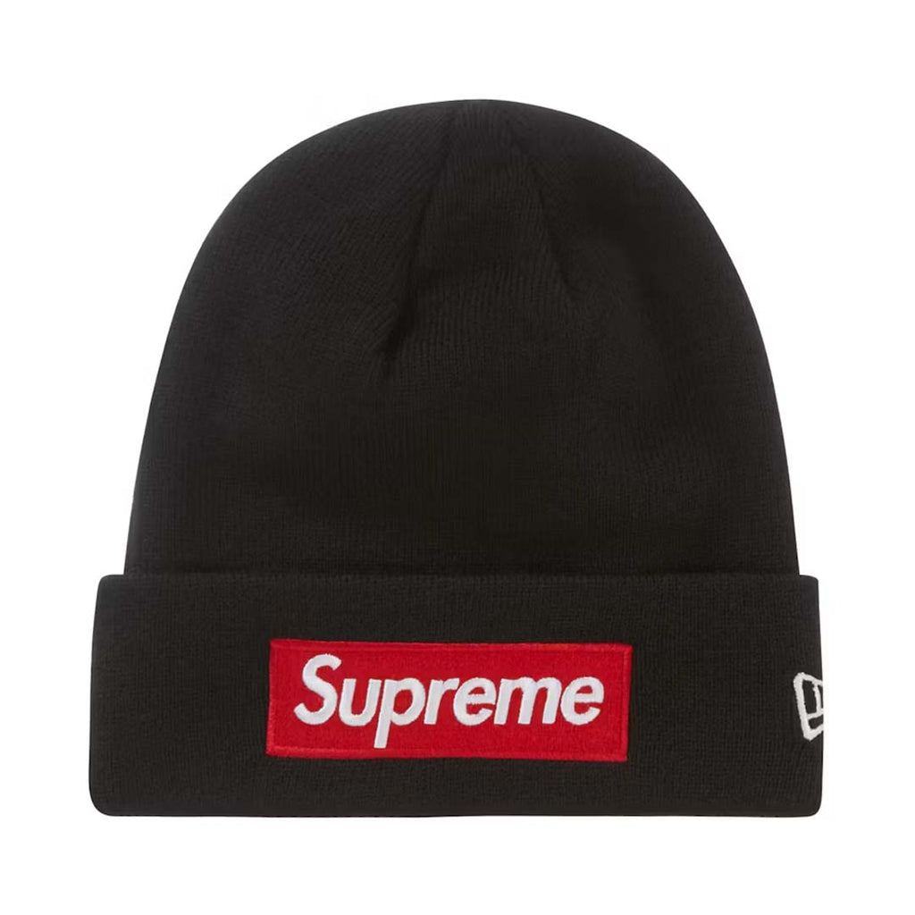 Supreme New Era Box Logo Beanie Black Red