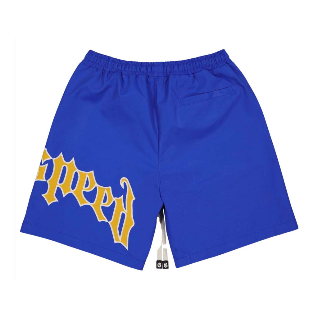 Godspeed OG Logo Nylon Shorts Blue Yellow