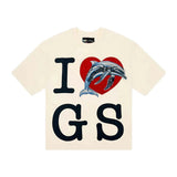 Godspeed Miami Dolphin I Heart GS Tee Bone