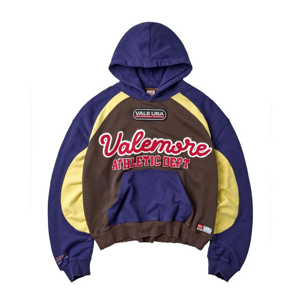 Vale Forever Smores Pullover Hoodie Navy Brown Yellow Red