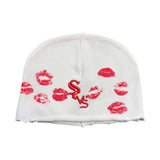 Triple Sevens Kisses Beanie White Red