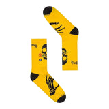 Godspeed Skull & Roses Yellow Black Socks