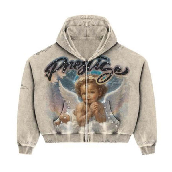 Prestige Angel Zip Up Hoodie Cream