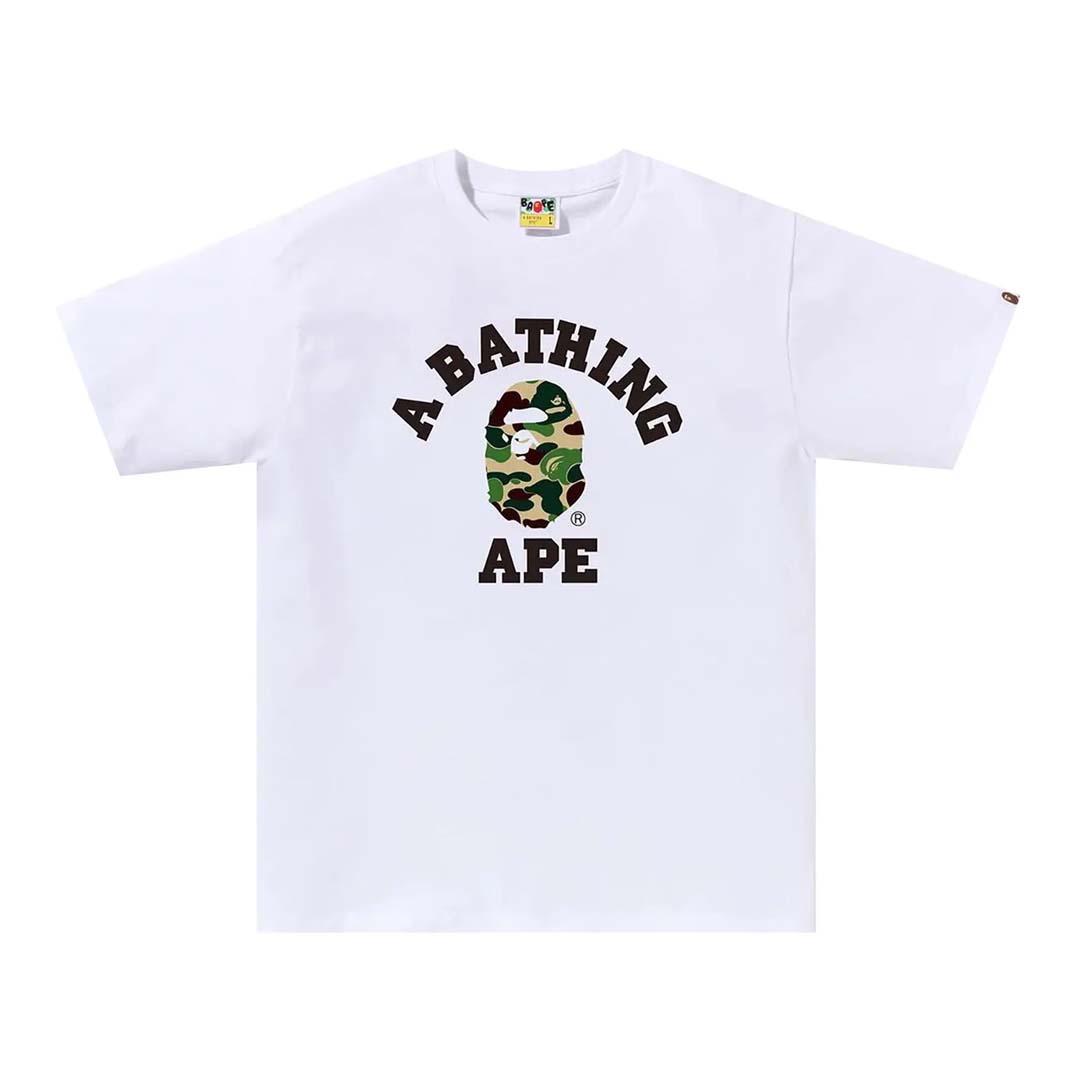 Bape College White Green Black Tee