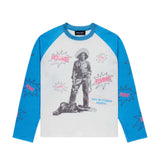 Homme Femme Top Gun Thermal Tee Blue