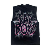 Lost Hills Black Pink Stars Sleeveless Tee