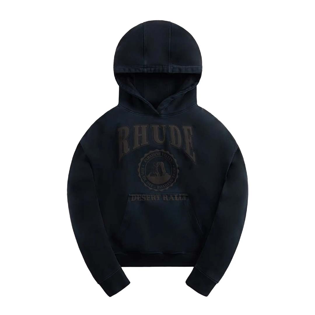 Rhude Cropped Desert Valley Hoodie Black