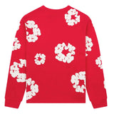 Denim Tears Cotton Wreath Red Long Sleeve Tee