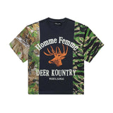 Homme Femme Deer Camo Black Split Tee