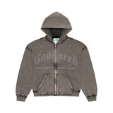 Godspeed Studded OG Logo Zip Up Hoodie Grey Wash