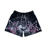 Lost Hills Black Pink Stars Mesh Shorts
