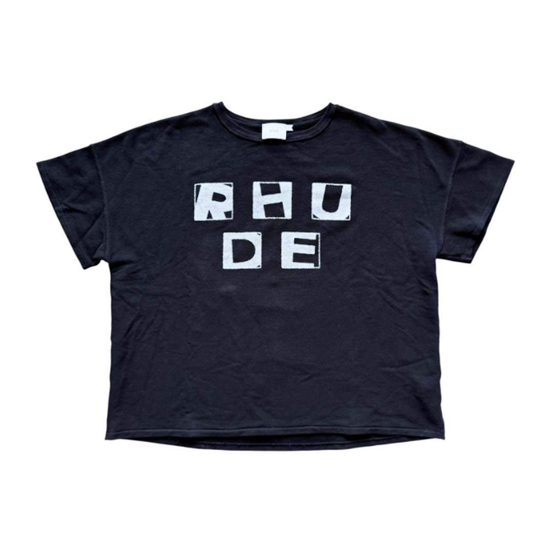 Rhude Stencil Knit Black White Tee