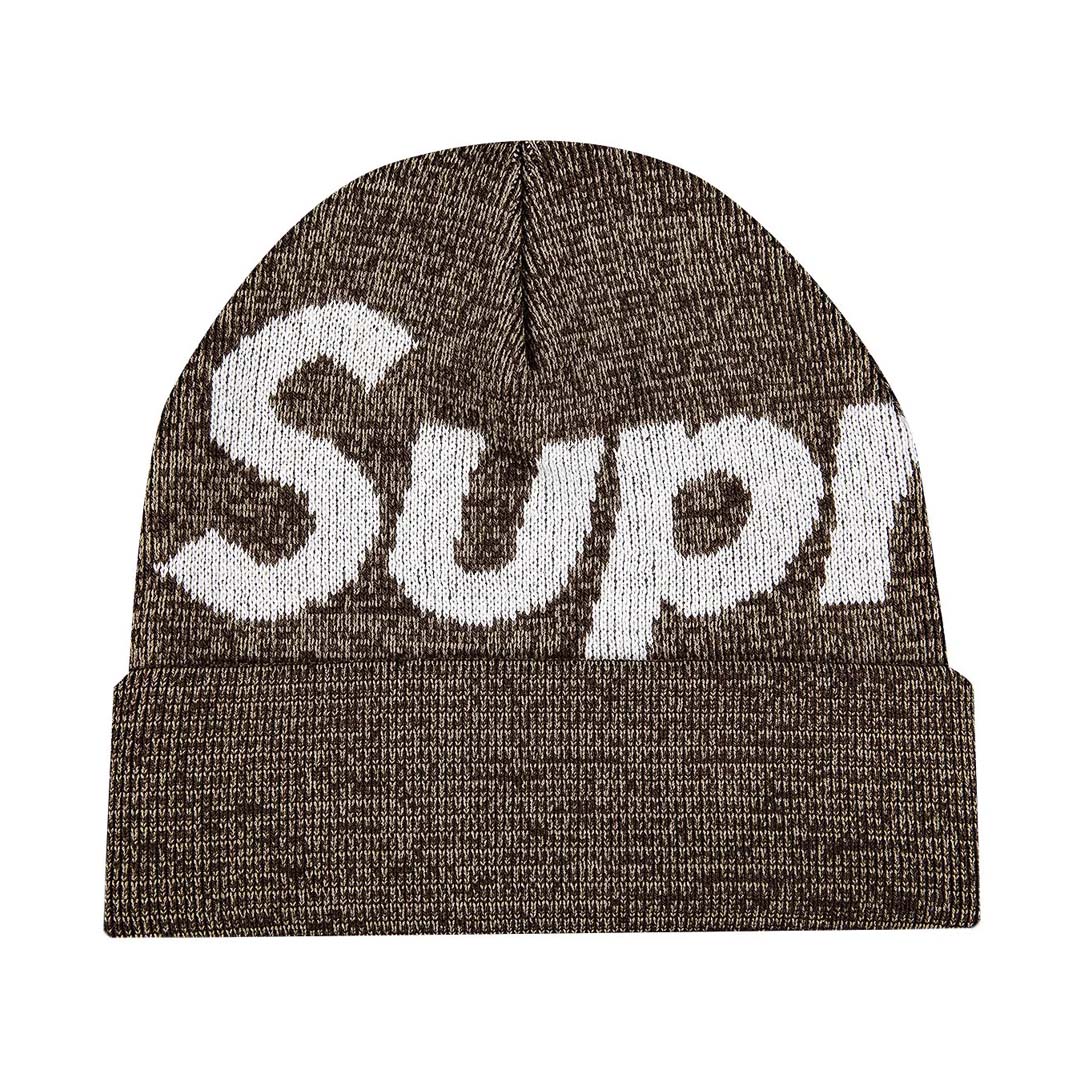 Supreme Big Logo Beanie Brown Static