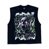 Lost Hills Black Green Sleeveless Tee