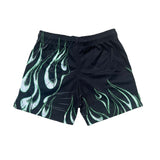 Lost Hills Black Green Mesh Shorts