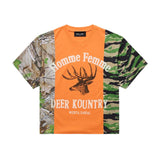 Homme Femme Deer Camo Split Tee Orange