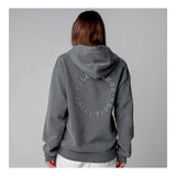 Talentless Heavyweight Circle Logo Embroidered Hoodie Steel Grey