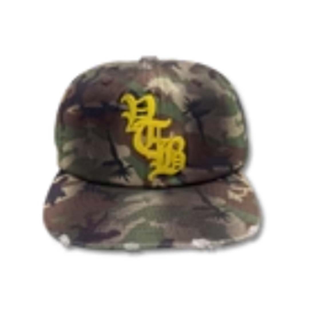 Vertabrae Green Camo Yellow Snapback Hat