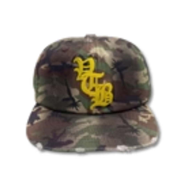 Vertabrae Green Camo Yellow Snapback Hat