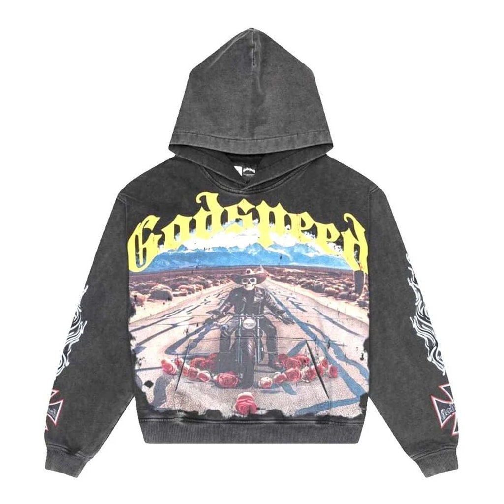 Godspeed Long Lonely Road Hoodie Grey Wash
