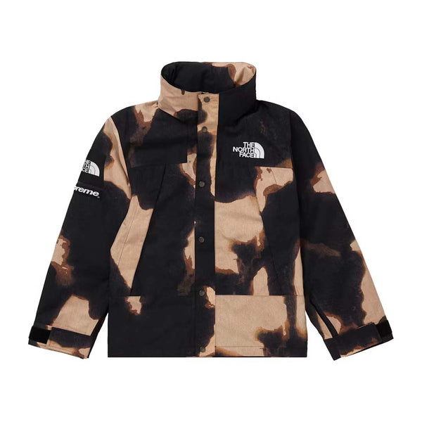 Supreme The North Face Bleached Denim Print Mountain Jacket Black