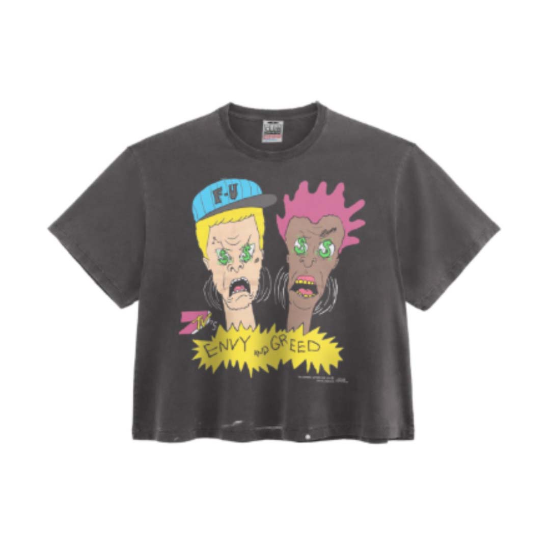 Triple Sevens Envy and Greed Faded Black Tee