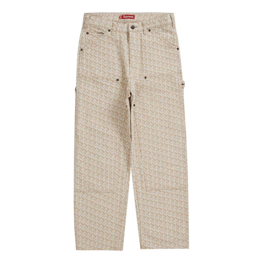 Supreme Monogram Double Knee Denim Painter Pants Tan