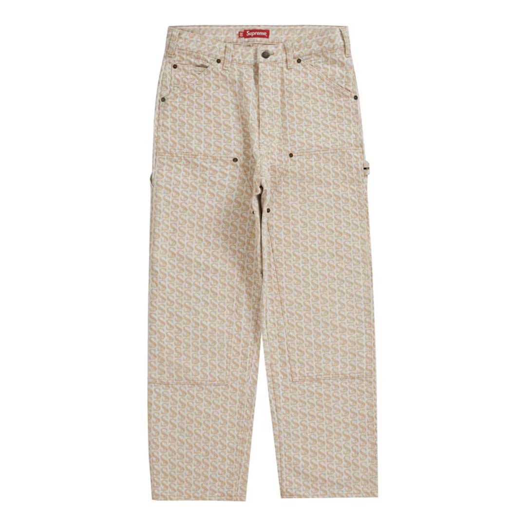 Supreme Monogram Double Knee Denim Painter Pants Tan