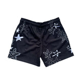 Lost Hills Black Block Letters Mesh Shorts
