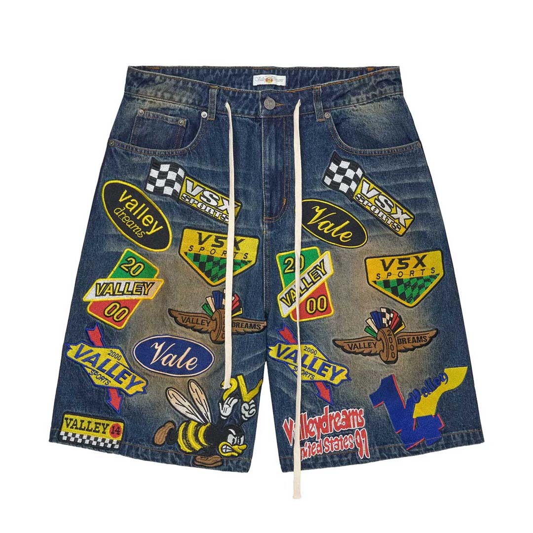 Vale Forever Passport Denim Shorts Blue