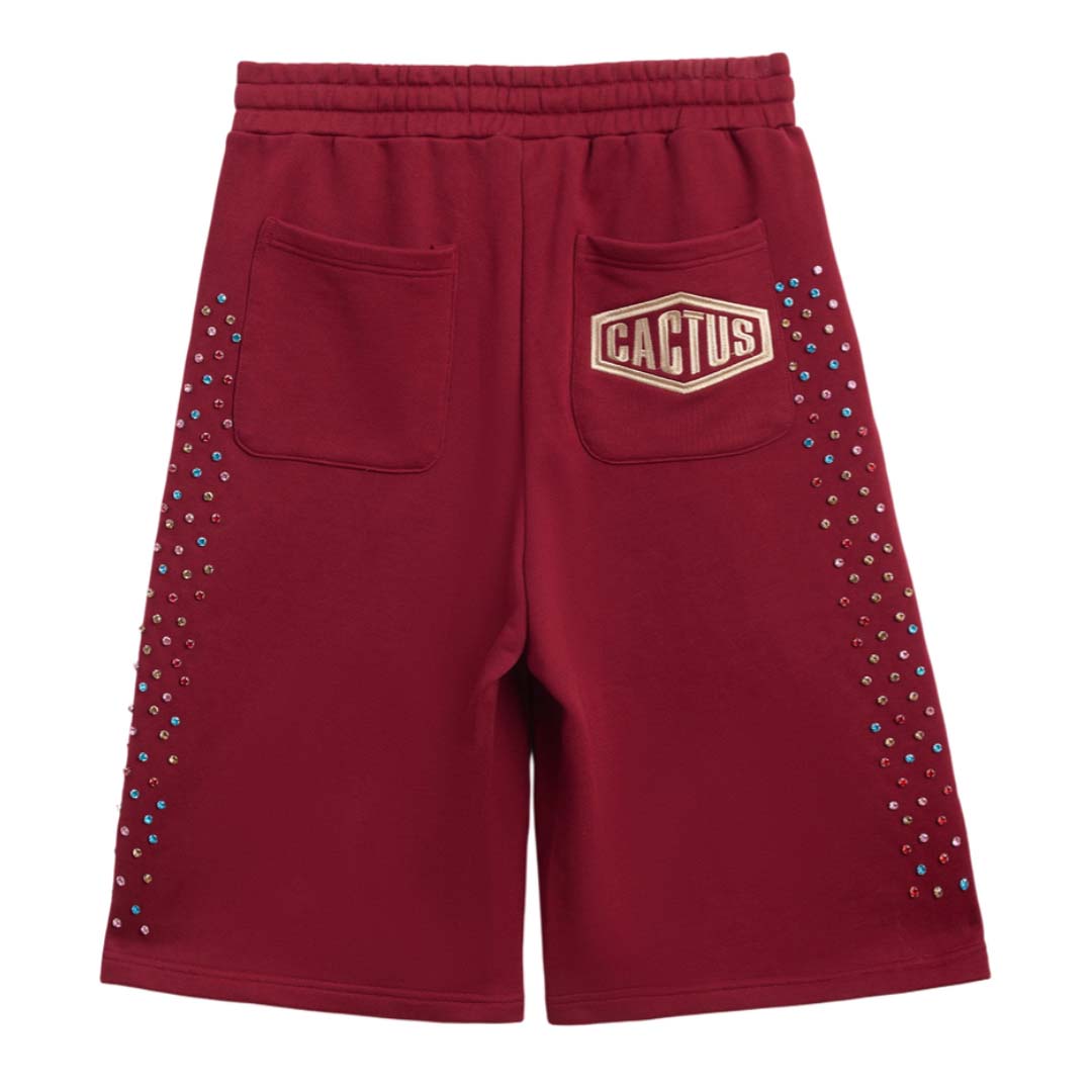 Cactus Valley Crystal Cactus Sweat Shorts Maroon