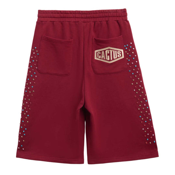Cactus Valley Crystal Cactus Sweat Shorts Maroon