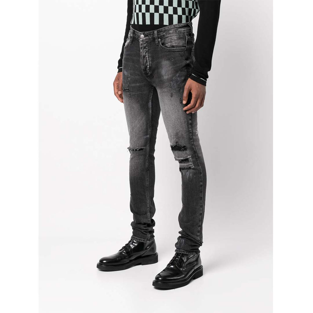 Ksubi Van Winkle Burnt Skinny Jeans Washed Black