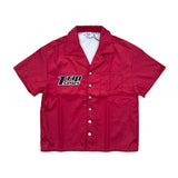Triple Sevens Nylon Button Up Shirt Red