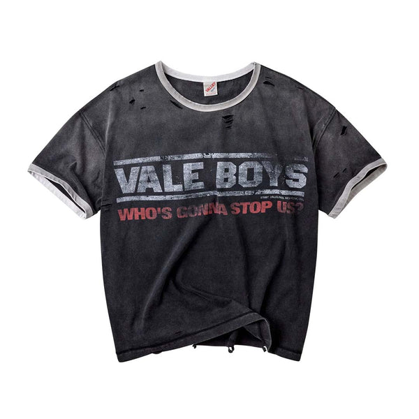Vale Forever Oreo Ringer Tee Faded Black Grey