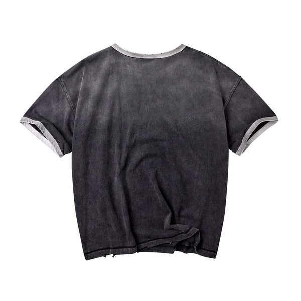 Vale Forever Oreo Ringer Tee Faded Black Grey