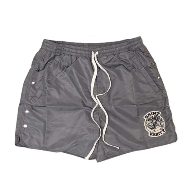 Saint Vanity Nylon Button Up Shorts Shadow Grey