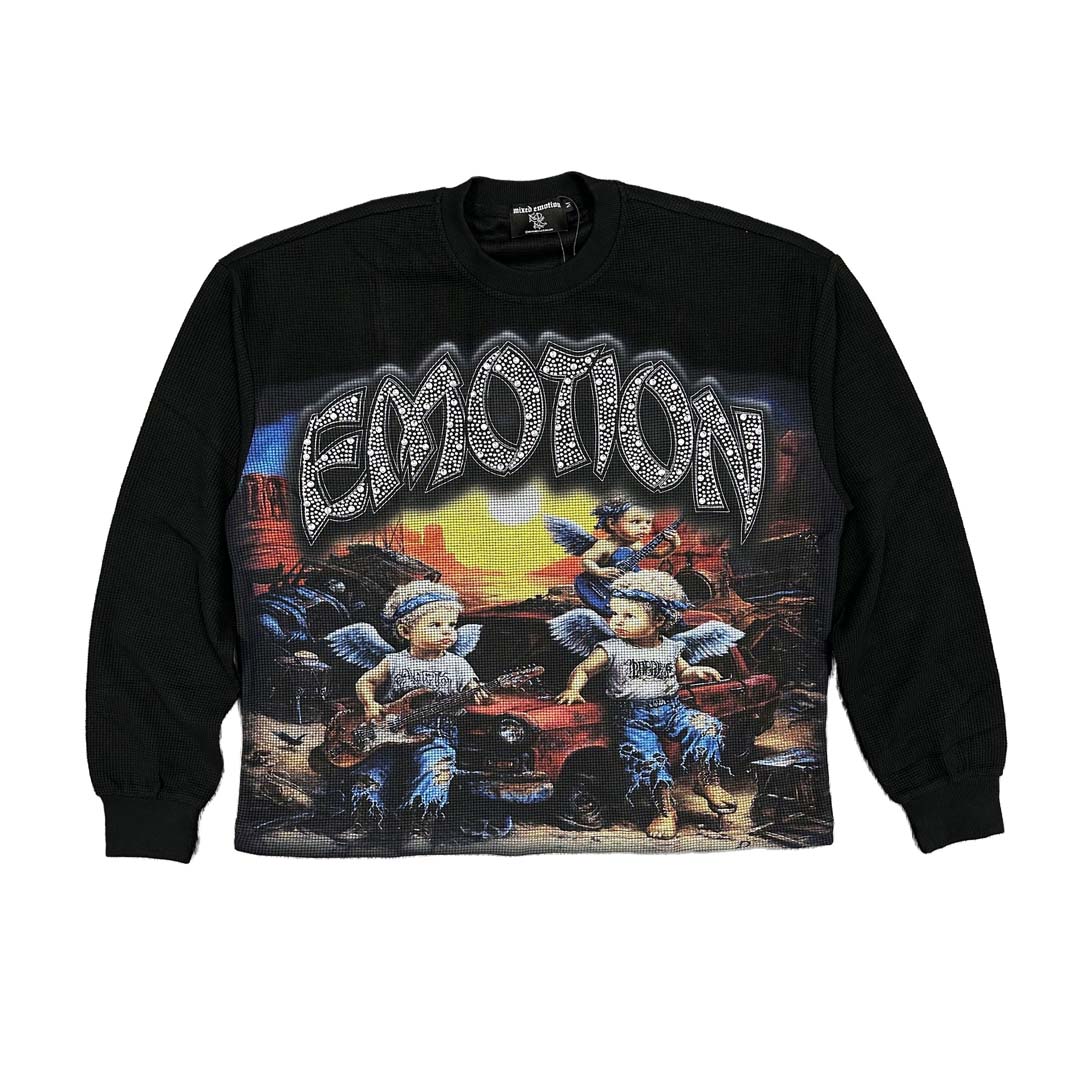 Mixed Emotions Sunrise Thermal Long Sleeve Tee Black