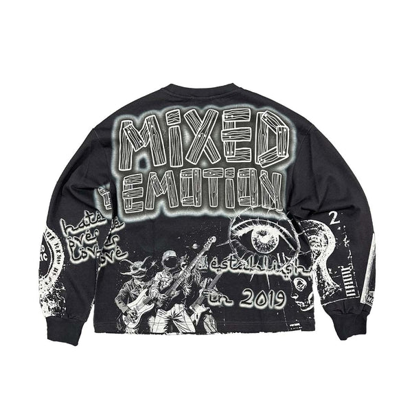 Mixed Emotions Astro Long Sleeve Black Tee