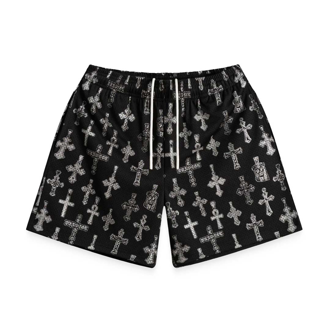 Bravest Studios Crosses Black Silver Shorts