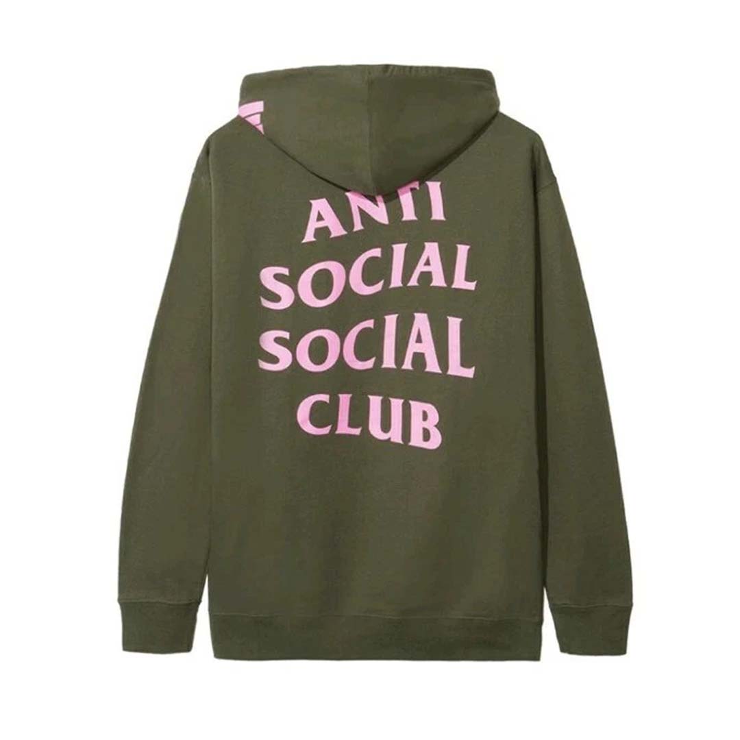 Anti Social Social Club Undefeated Club Hoodie Olive Green Pink