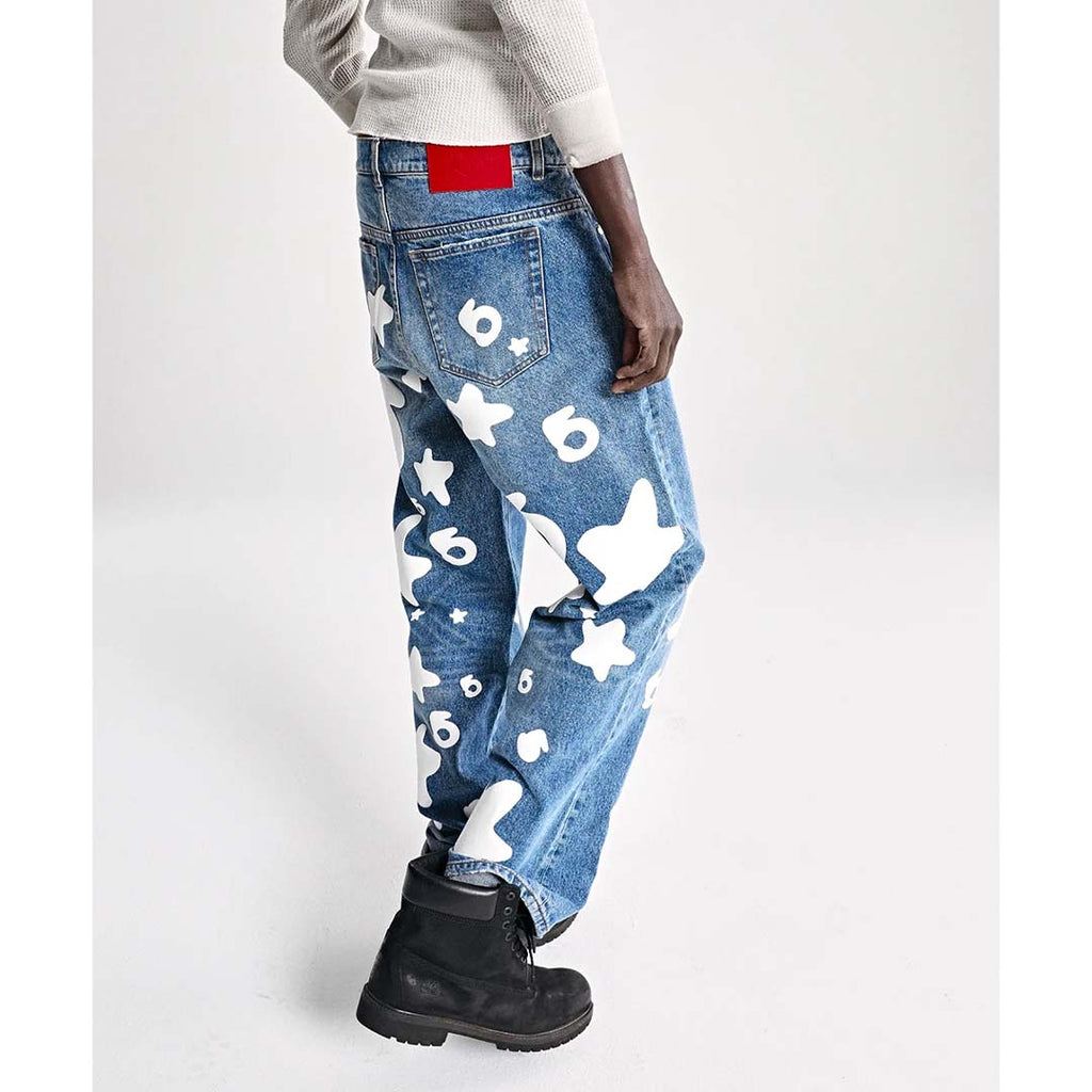 Sp5der Beluga Jeans Denim Light Indigo Wash Blue White