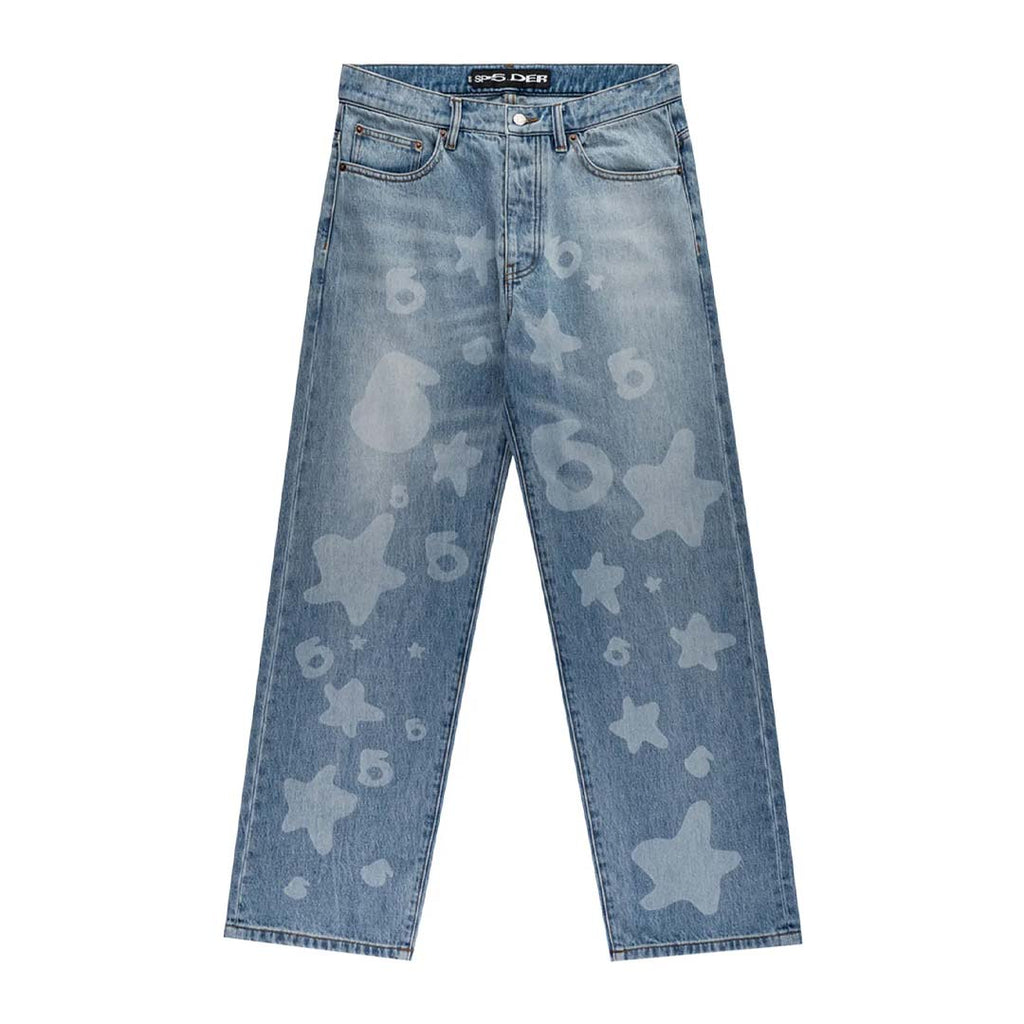 Sp5der Beluga Jeans Denim Vintage Wash Blue
