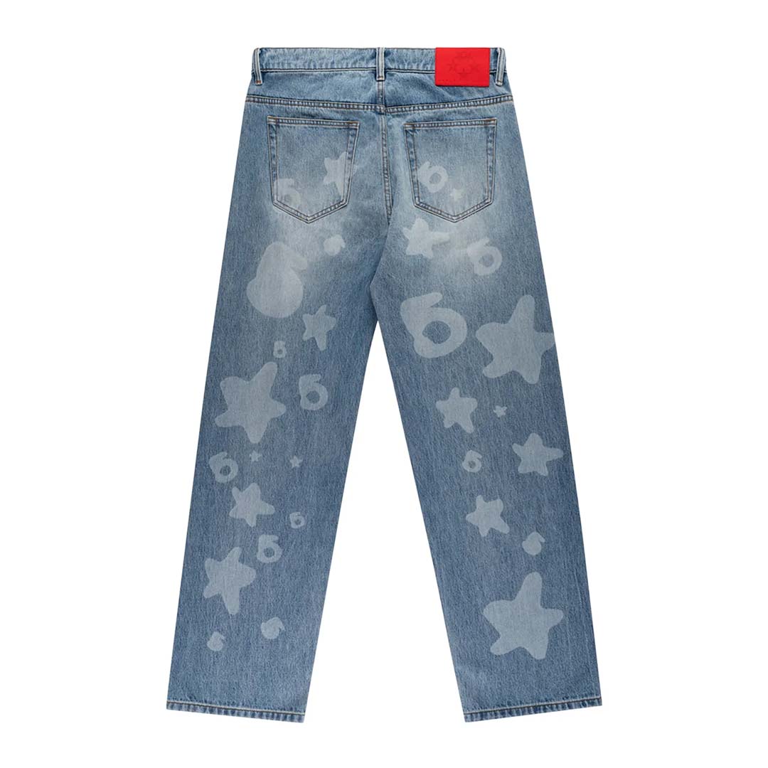 Sp5der Beluga Jeans Denim Vintage Wash Blue