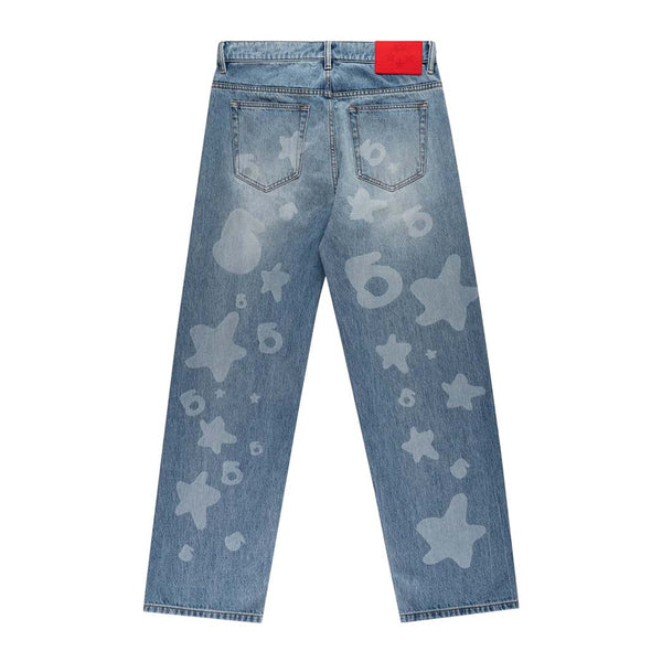 Sp5der Beluga Jeans Denim Vintage Wash Blue