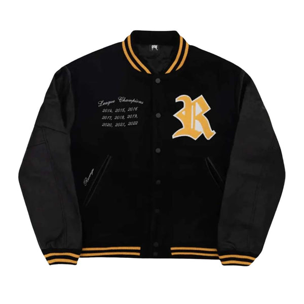 Revenge Rottweiler Varsity Jacket Black Yellow